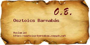 Osztoics Barnabás névjegykártya