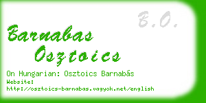 barnabas osztoics business card